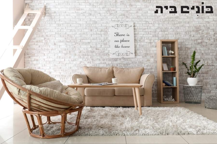 קיר בריקים לסלון